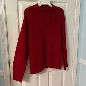 American Eagle Red Mock Neck Sweater